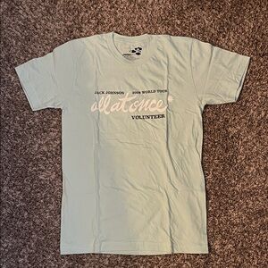 Jack Johnson 2008 World Tour All At Once Volunteer Light Green T-Shirt